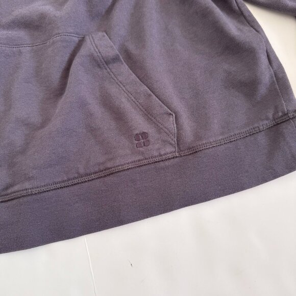 Sweaty Betty After Class Cropped Hoodie XS Gray French Terry Thumb Holes - Picture 4 of 7